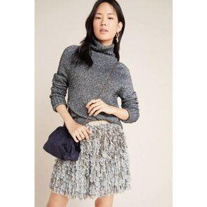 New Anthropologie Tracie Textured Metallic Mini Skirt - Size Small
